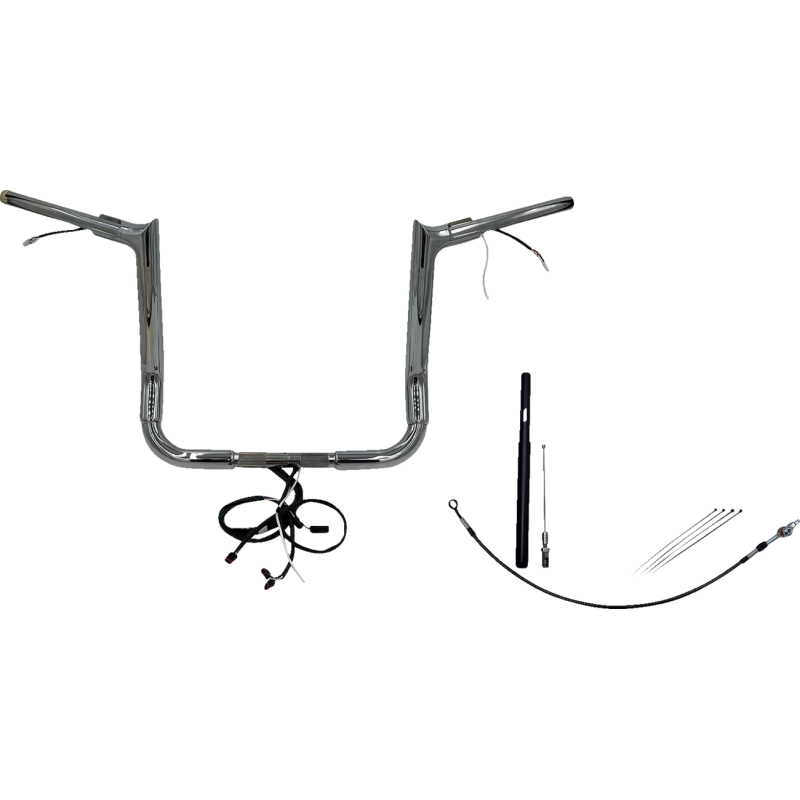 FAT BAGGERS INC HANDLEBAR KIT - POINTED TOP - 14" - CHROME 812014