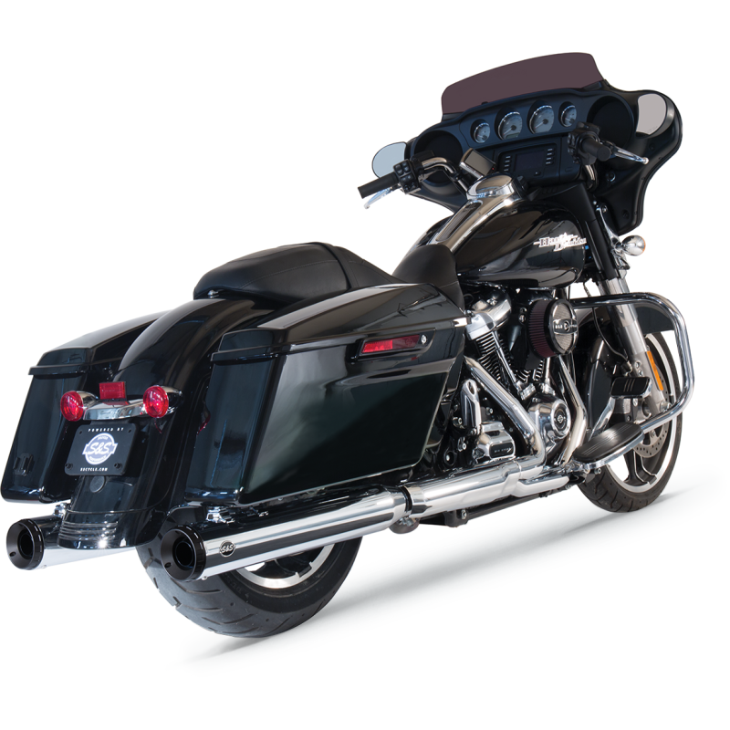 S&S CYCLE MUFFLERS,GRAND NATI E/CAPS,4",CHR 2017-'19 M8 FLHT 550-0693