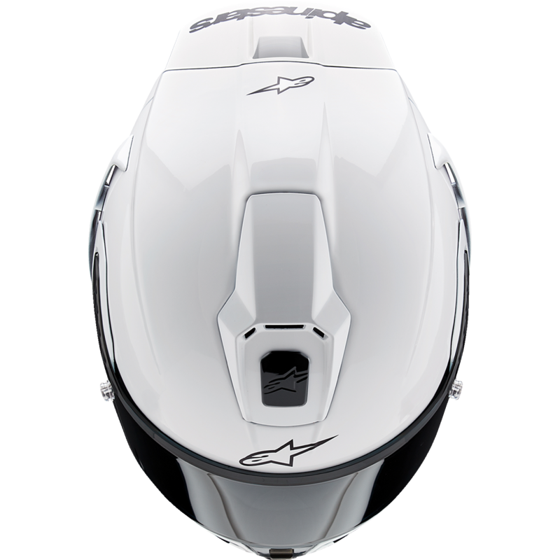 ALPINESTARS (ROAD) S-R10 SOLID HELMET WHT GLS/BLK MT S 8200124-2170-S