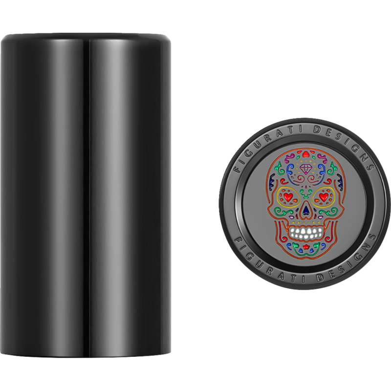 FIGURATI DESIGNS ND MAG DOCKING COVERS BLACK WITH SUGAR SKULL-25.2X46.5MM FD30-DC-25.2/46.2-BLK