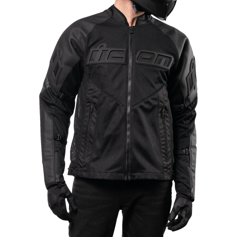 ICON MESH AF CE LEATHER JKT BK MD 2810-3898