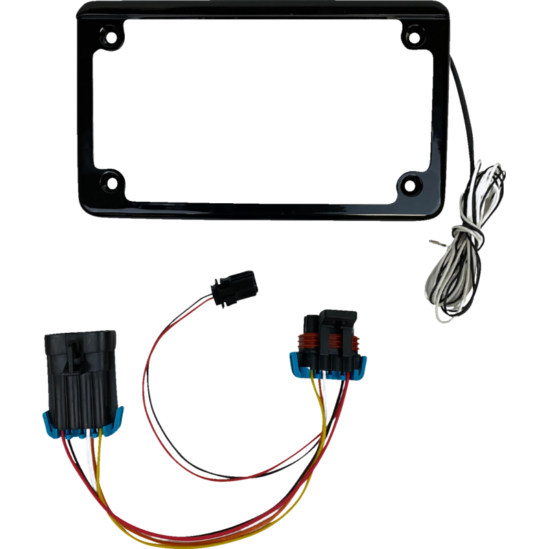 CUSTOM DYNAMICS FRAME LICENSE PLATE W/ TAG LIGHT BLK FOR SXS CD-LPF-RZR2