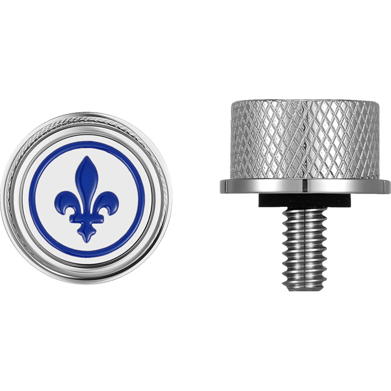 FIGURATI DESIGNS BLUE FLEUR-DE-LIS SEAT SCREW SILVER FD05-SEAT_SCREW-SS