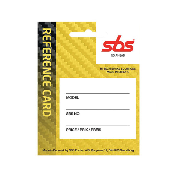 SBS REFERENCE CARDS FOR DISPLAY RACK  9834