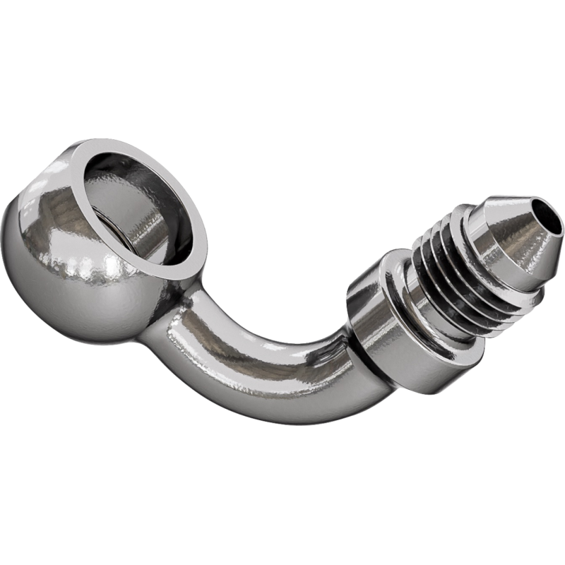 GOODRIDGE BANJO ADAPTOR - 90 DEG FOR 7/16" BOLT - STAINLESS STEEL P599-03-04C