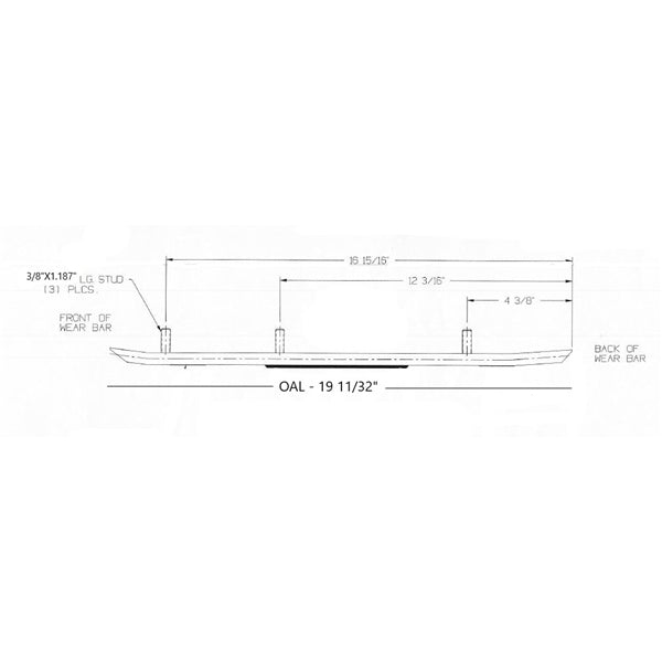 STUD BOY G-FORCE CARBIDE WEAR BAR,POLARIS DOO-R2080-90