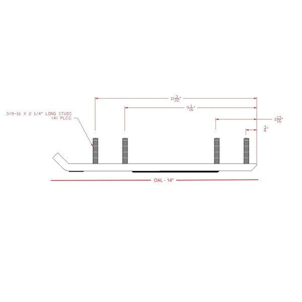STUD BOY SWITCH-BACK 6" WEAR BAR USI-R2214-60