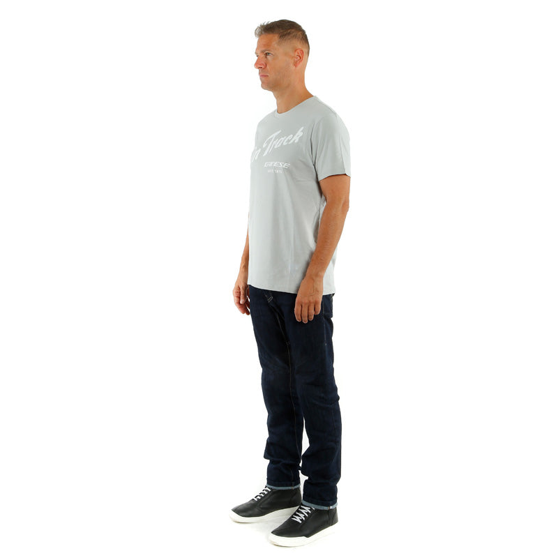 DAINESE PADDOCK TRACK T-SHIRT GLACIER-GRAY/WHITE 1896807-73F-XL