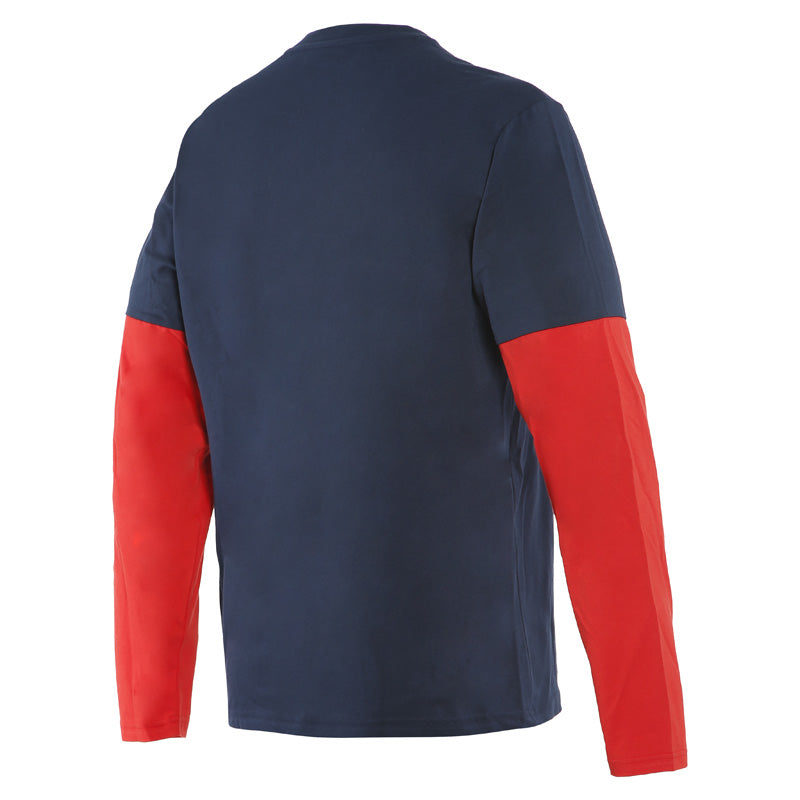 DAINESE PADDOCK T-SHIRT LS BLACK-IRIS/LAVA-RED/LAVA-RED 1896840-70F-L