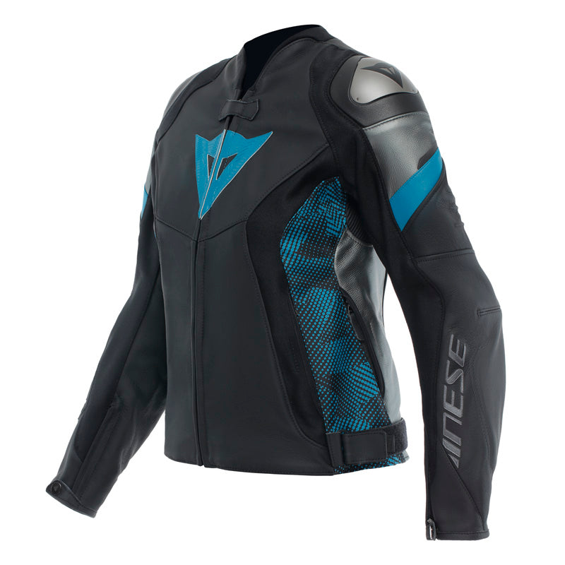 DAINESE AVRO 5 LEATHER JKT WMN - BLK/TEAL/ANT (50) 15300002-36L-50