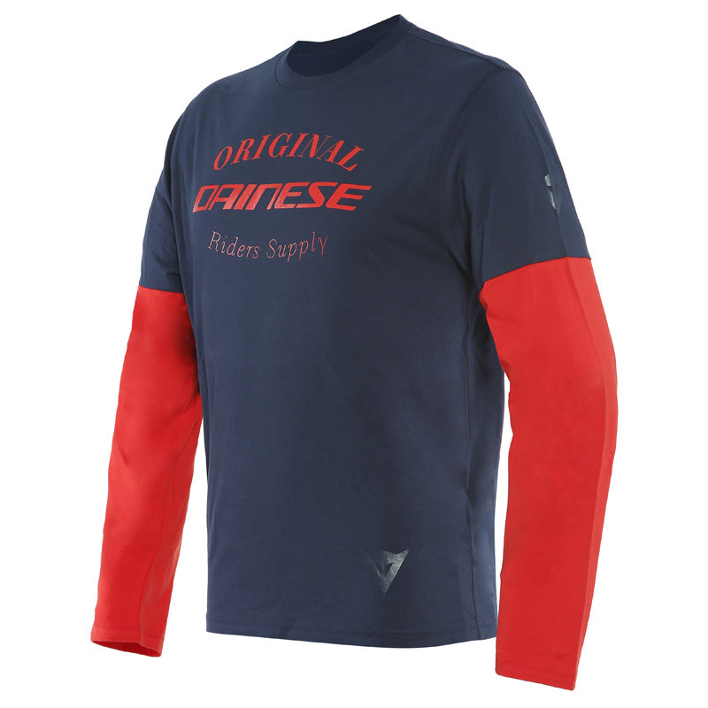 DAINESE PADDOCK T-SHIRT LS BLACK-IRIS/LAVA-RED/LAVA-RED 1896840-70F-XXL