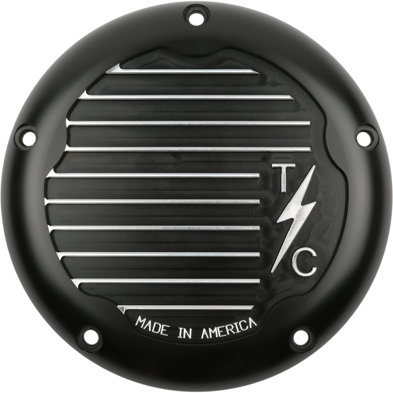 THRASHIN SUPPLY CO. COVER DERBY FINNED M8 BLK TSC-3017-4