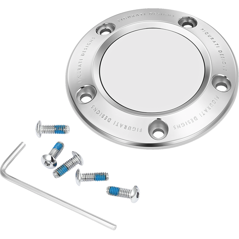 FIGURATI DESIGNS TIMING COVER PLAIN SILVER, 5-HOLE FD60-TC-5H-SS