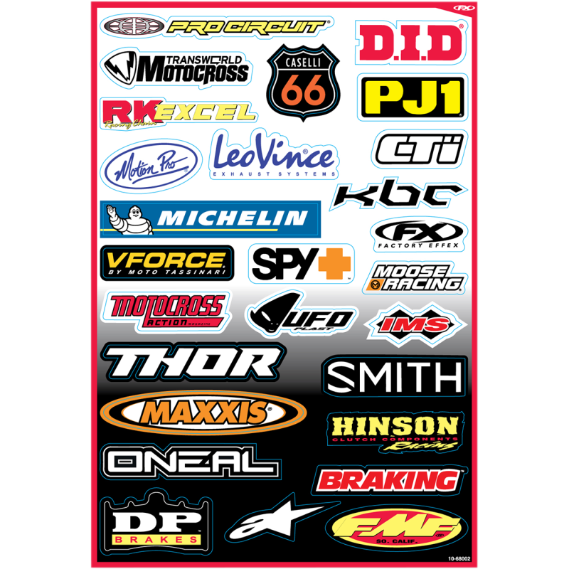FACTORY EFFEX SPONSOR STICKER KIT "B" (07 DESIGN) 10-68002