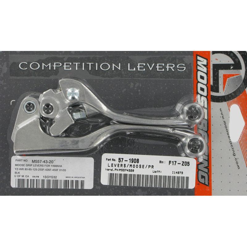 MOOSE RACING COMP LEVER SET KX/KXF/RMZ/YZF/WRF BLACK M557-43-20