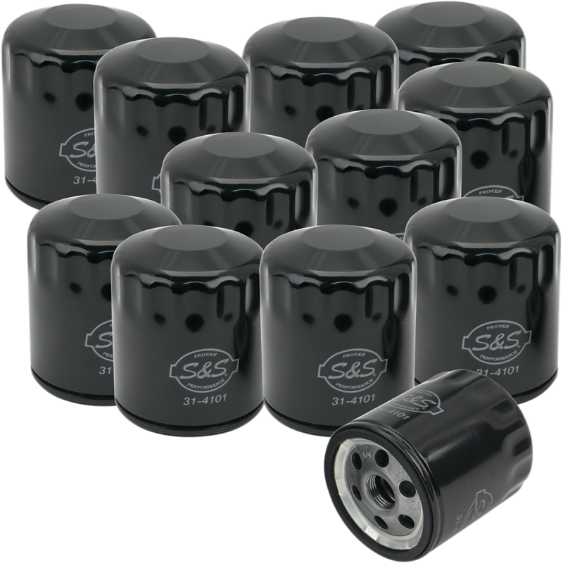 S&S CYCLE FILTER, OIL, SB, SH <(>&<)> V-SERIES, BLACK, 12 PACK 310-0239