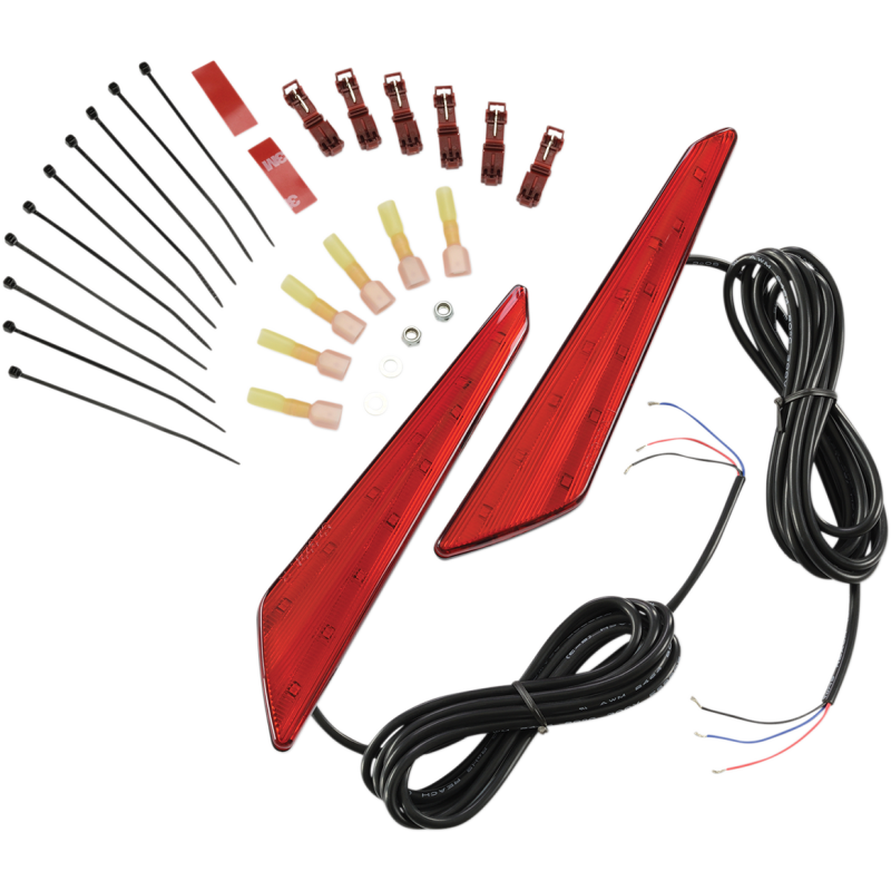 SHOW CHROME RED LENS MARKER LIGHT SET 52-953R
