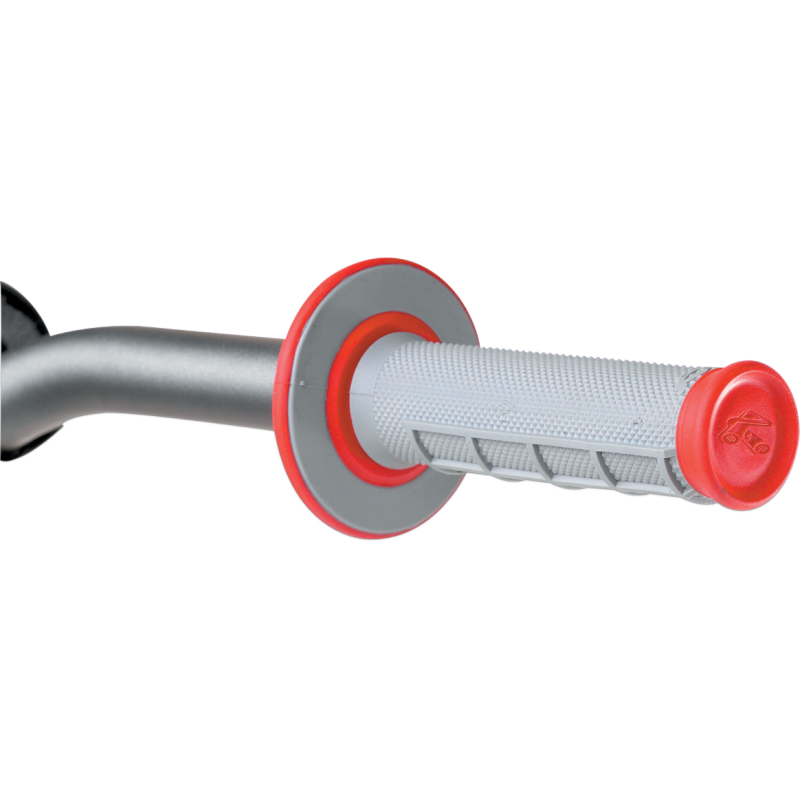 RENTHAL 2 COMPOUND 1/2 WAFFLE GRIPS LITE GREY/RD G156