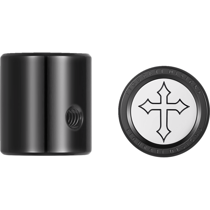 FIGURATI DESIGNS HEEL-TOE SHIFTER COVER BLACK WITH MALTESE CROSS FD41-HTSC-BLK