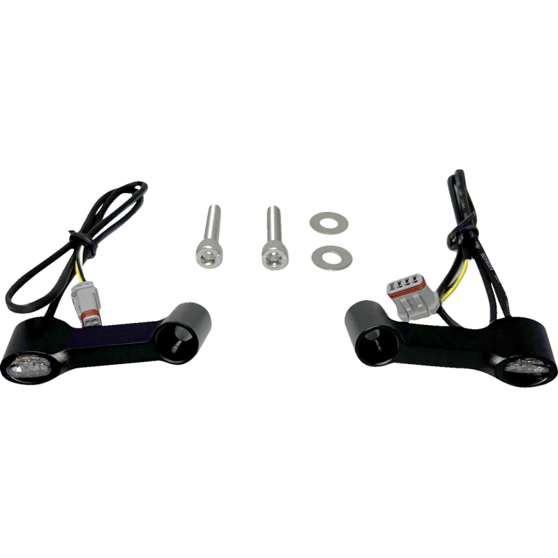 KODLIN ELYPSE 2-1 LED FRONT TURN SIGNALS FOR SPORTSTER S MODELS BLK K68497