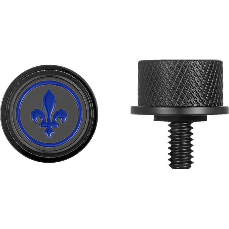 FIGURATI DESIGNS BLUE FLEUR-DE-LIS SEAT SCREW BLACK FD05-SEAT_SCREW-BK