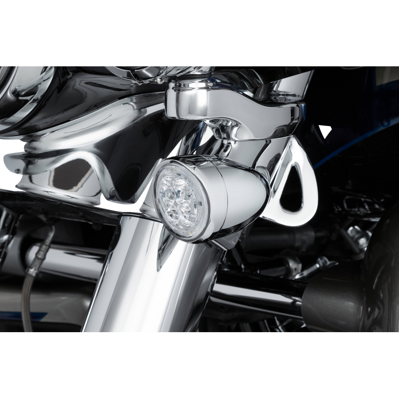CIRO LLC TURN SIGNAL INSERT - FRONT - CHROME/CLEAR 45403