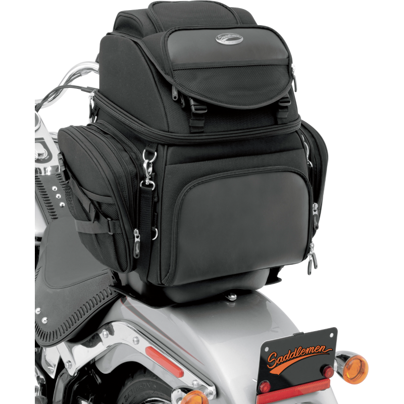 SADDLEMEN BR3400 BACKREST SEAT SISSY BAR BAG 3515-0107
