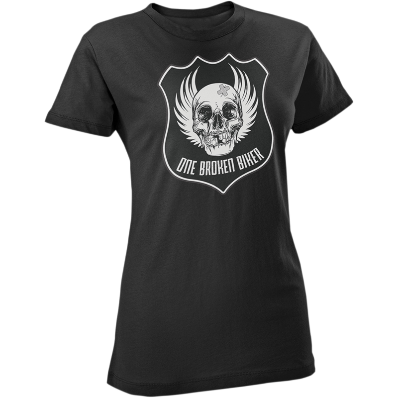 ONE BROKEN BIKER WMNS FITTED TEE OG OBB LOGO BLK SM WTEEBLKOGLOGOS