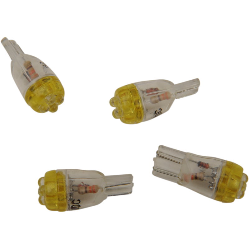 DRAG SPECIALTIES LED WEDGE BULB AMBER (4-PAK) 2060-0006