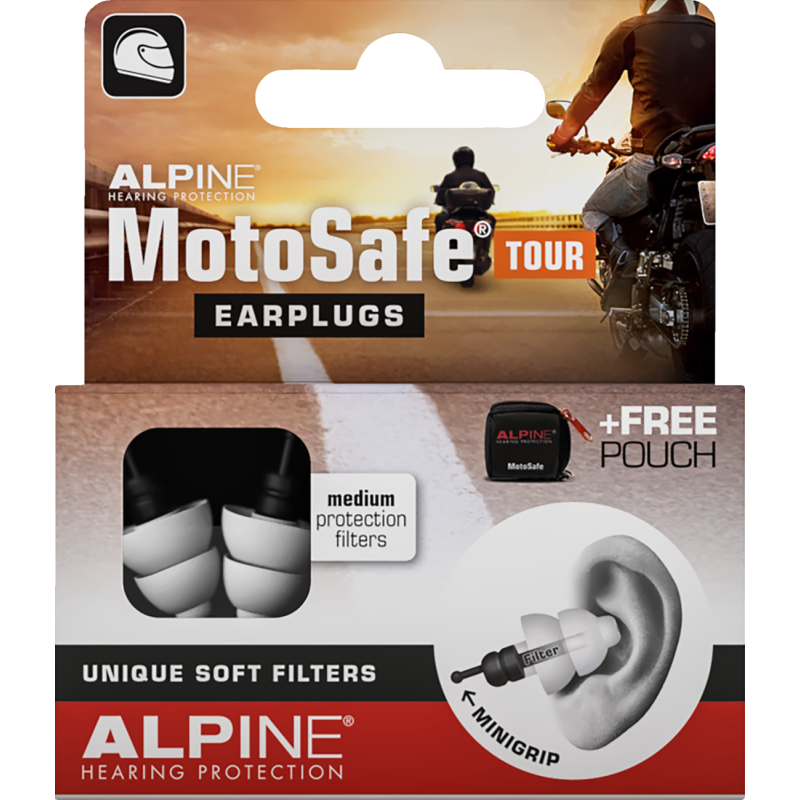 ALPINE HEARING PROTECTION EARPLUGS MOTOSAFE TOUR MINIGRIP 111.23.110