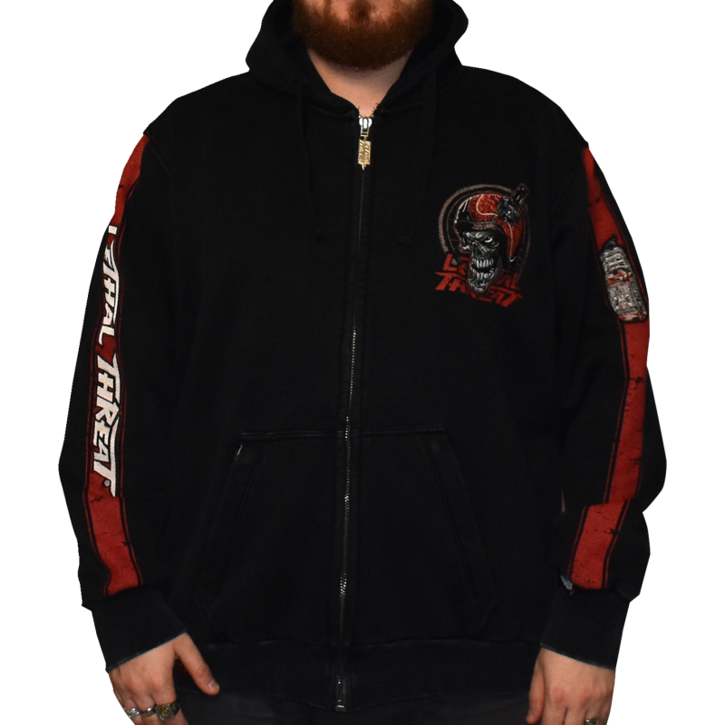 LETHAL THREAT HOODY ZIP OPNTHRTL BK XL HD84074XL
