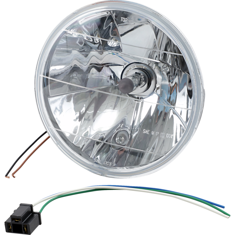 DRAG SPECIALTIES 7" DIAMOND LIGHT W/ H4 BULB DS-280189 DS280189