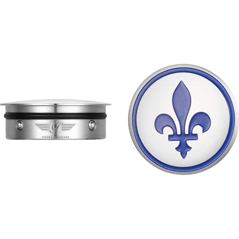 FIGURATI DESIGNS BLUE FLEUR-DE-LIS SWING ARM COVER SILVER FD05-SS