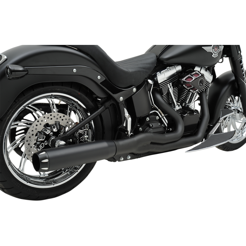 BASSANI XHAUST 86-17 SOFTAIL B1 POWER 2:1 FS BLACK 1S18RB