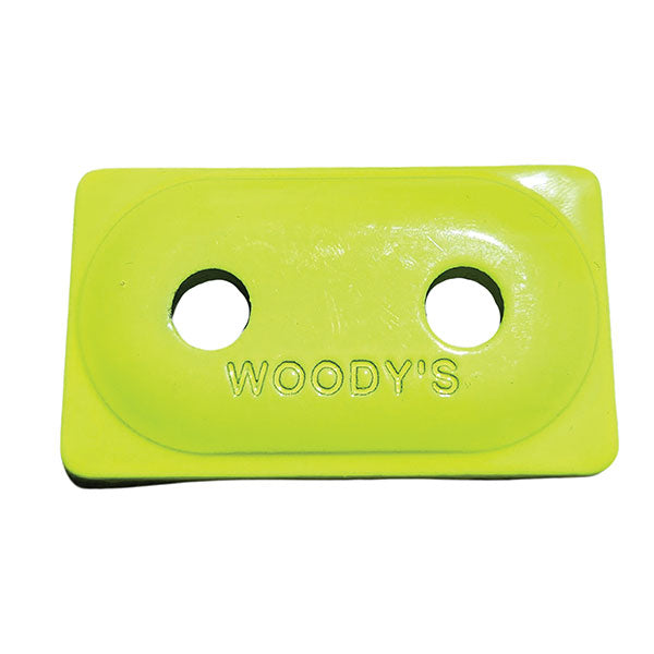 WOODY'S ALUMINUM DOUBLE DIGGER BACKER PLATES 5/16" HIGH-VISIBILITY YELLOW 48/PKG ADD2-3830-B
