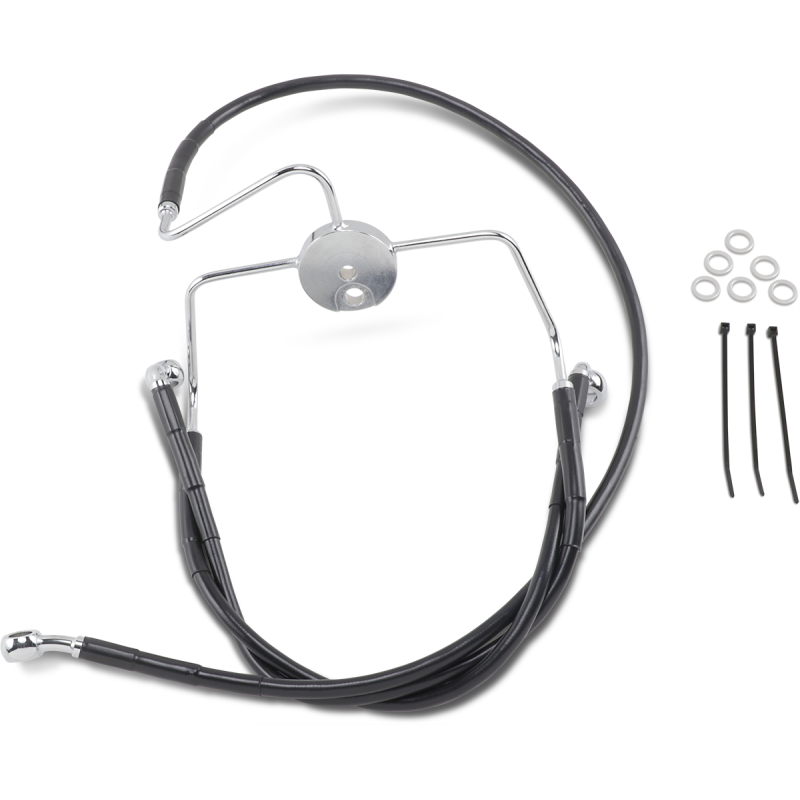 DRAG SPECIALTIES 94-07 FLHR +6BLK FRT BRK LINE KIT 644410-6BLK