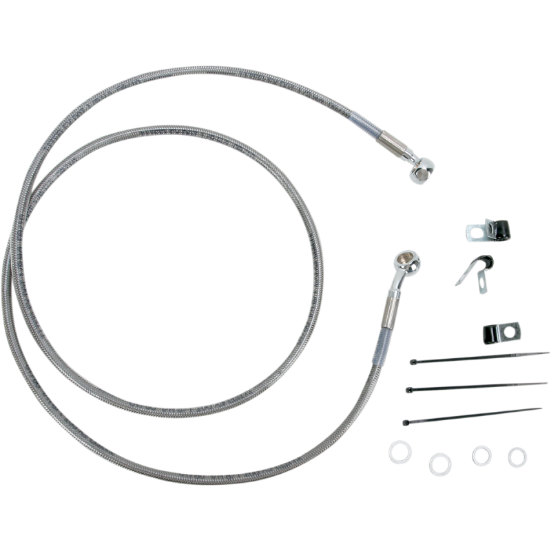 DRAG SPECIALTIES 00-07 FLST/F FRT S/S BRAKE LINE KIT +8 660214-8