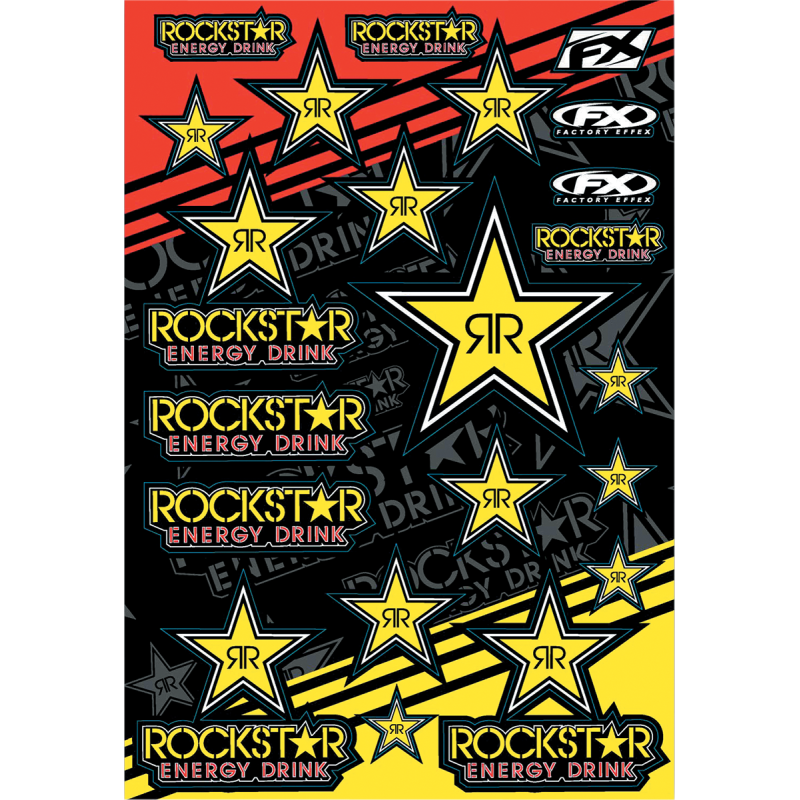 FACTORY EFFEX MYLAR ROCKSTAR ENERGY GOLD STICKER SHEET 15-68700
