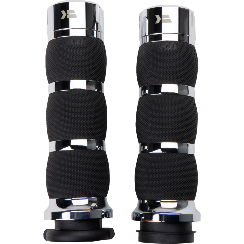 KHROME WERKS ETC GRIPS KLASSIC, AIR CUSHION, CHR, PKG 500195