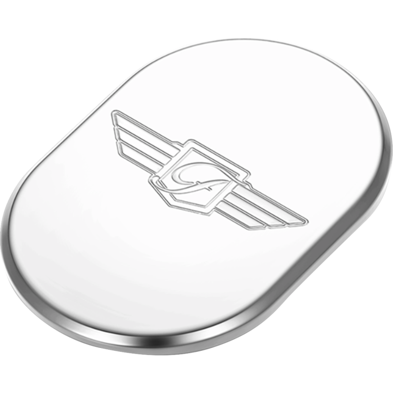 FIGURATI DESIGNS BACK FENDER COVER SILVER WITH FIGURATI DESIGNS LOGO-LEFT FD-01-AC-SS-LT