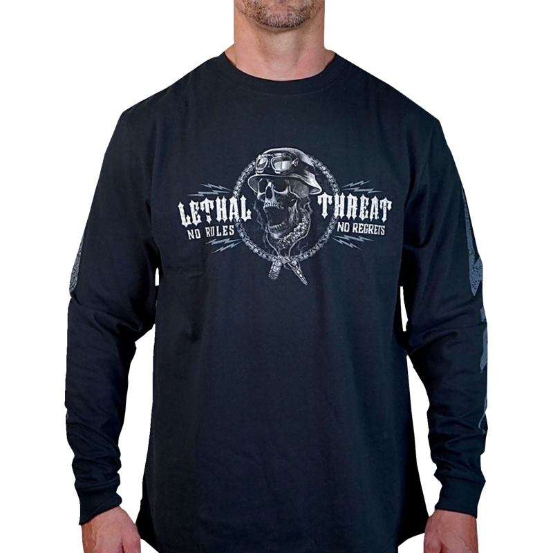 LETHAL THREAT SHIRT LS FLASHNBONE BK LG LS20889L