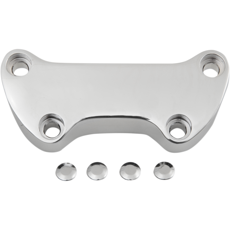 DRAG SPECIALTIES 74-UP CHR TOP H/BAR CLAMP W/SKIRT DS-290603