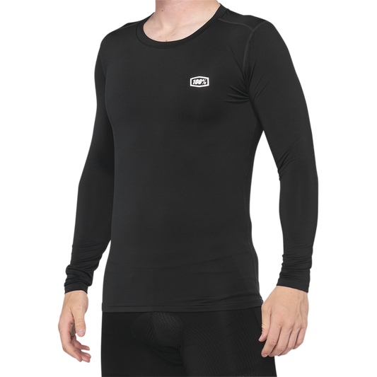 100% BASECAMP LONG SLEEVE BASE LAYER BLACK LG 40045-00002