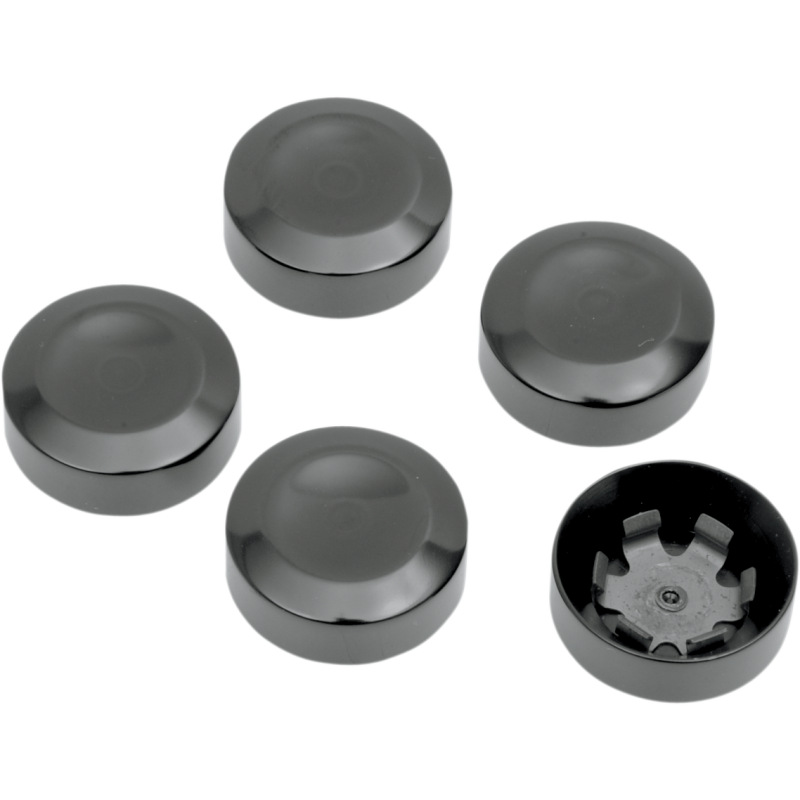 DRAG SPECIALTIES 93-17 FXST/FXD BLK PULLEY BOLT COVERS 5PK 1201-0598