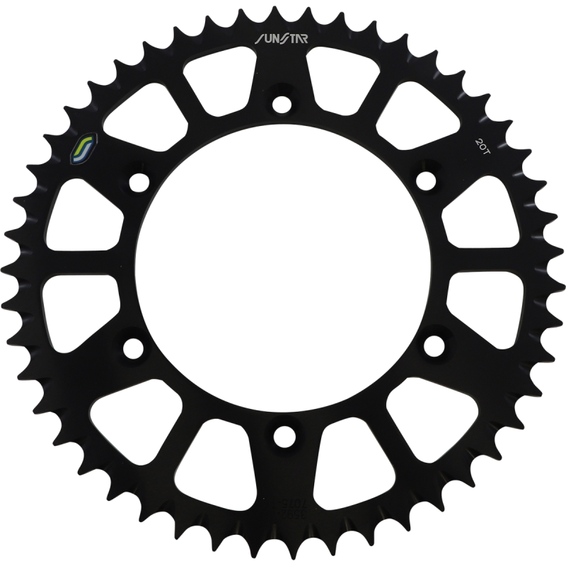 SUNSTAR SPROCKETS 520-48T ALUMINUM REAR SPROCKET BLACK 5-359248BK