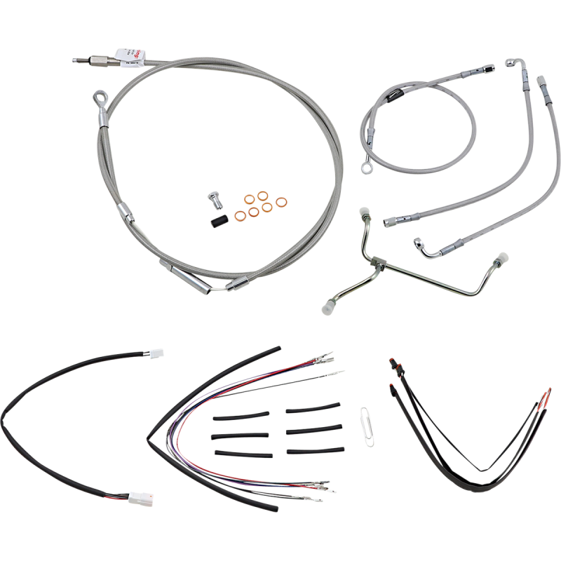 BURLY BRAND HANDLEBAR CABLE/BRAKE LINE KIT - COMPLETE - 14" APE HANGER H B30-1152