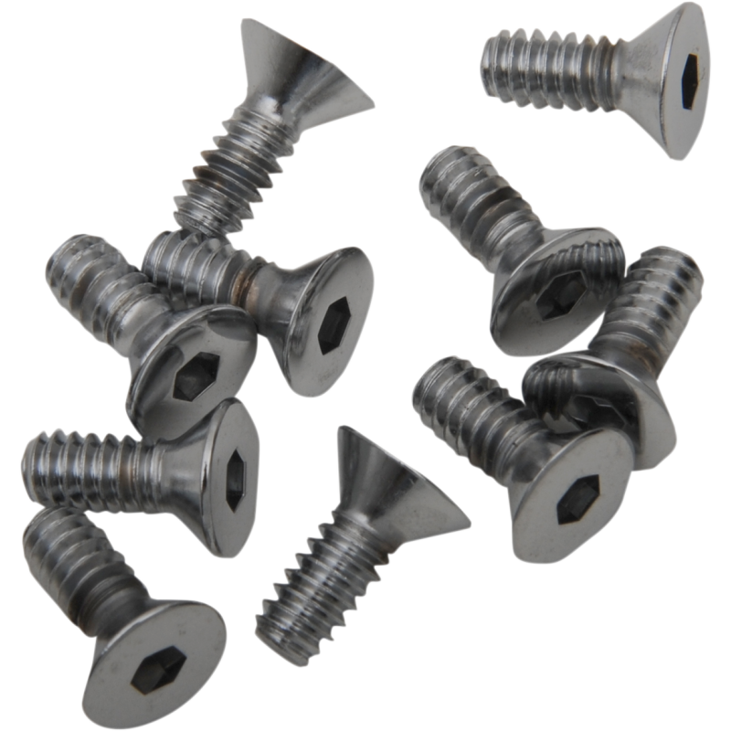 DRAG SPECIALTIES FLATHEAD SCREWS(10)10-24*3/4 CY-CHROME MPB570