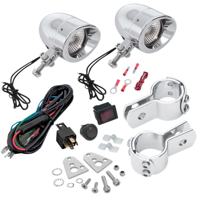 SHOW CHROME 1 1/4" HWY BAR MINI HALOGEN  KIT 55-365