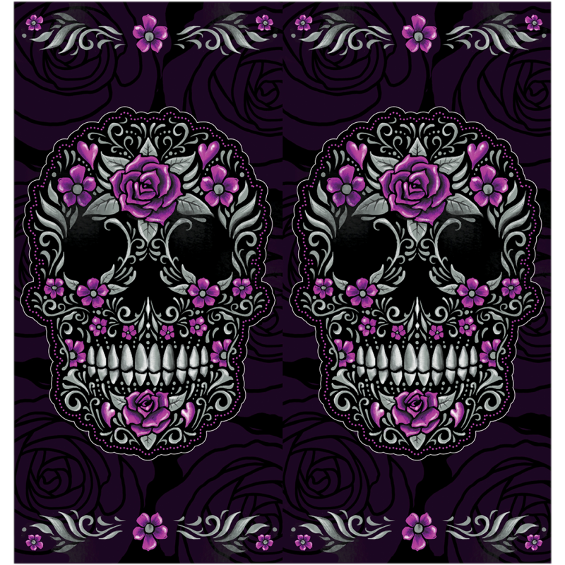 LETHAL THREAT FLORAL SKULL NECK SCARF NS90807