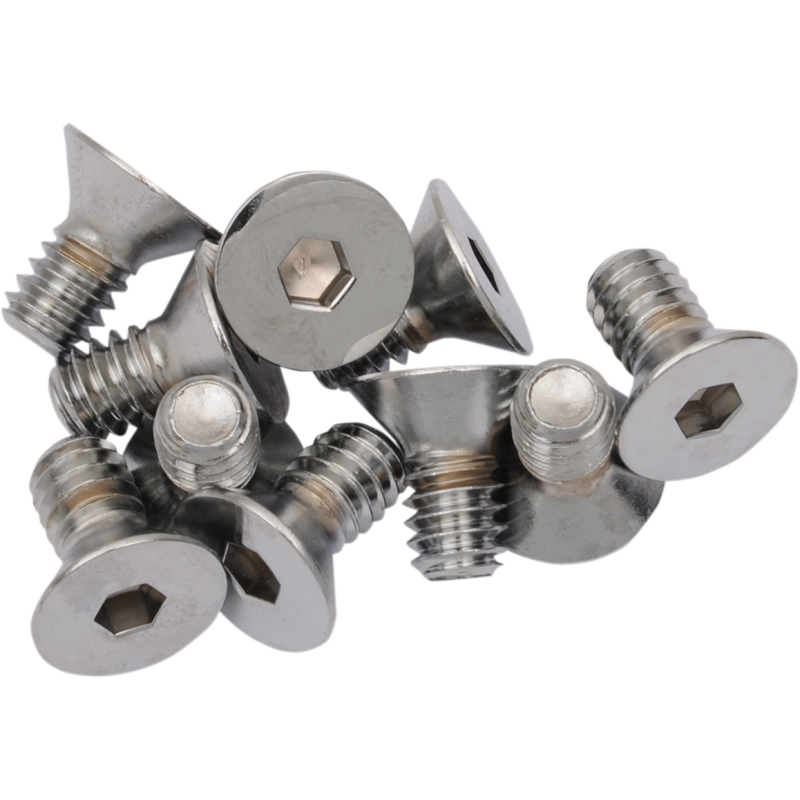 DRAG SPECIALTIES FLATHEAD SCREW(10)1/4-20*1/2 CY-CHROME MPB574